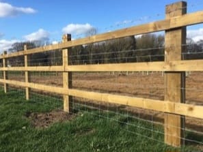 Agricultural wire fencing rural field