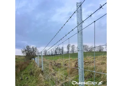 QuickClip steel fencing installed across rural field