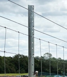QuickClip steel post close-up in field